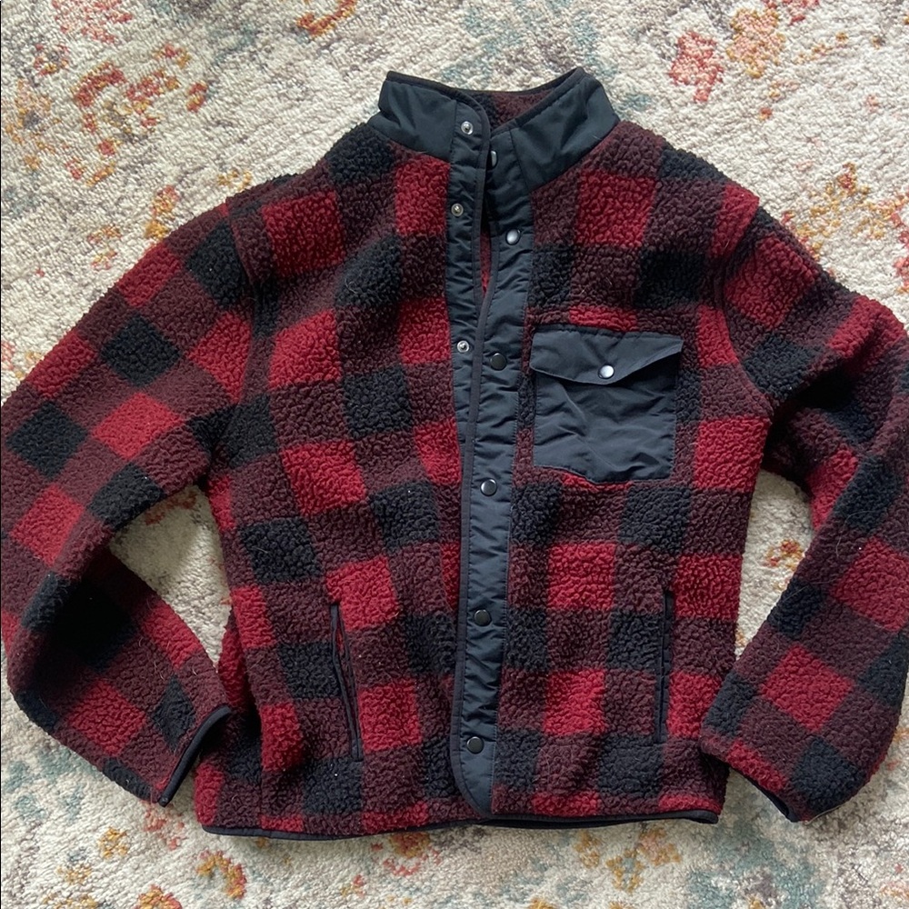 Goodfellow & Co Plaid Sherpa Byron Down Jacket